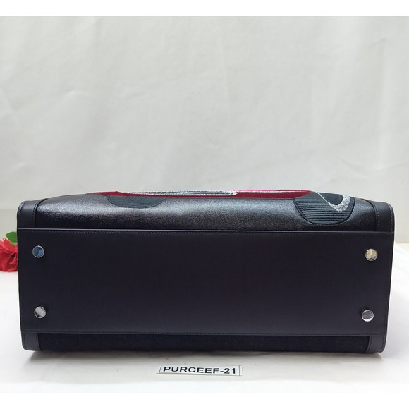 Kate Spade New York Manhattan Black Canvas Car Embellished Large Tote Bag NWT - Picture 7 of 16